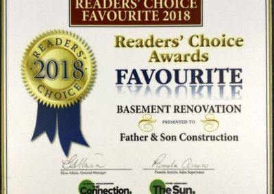 Reader's Choice Award 2018 - Basement Renovation